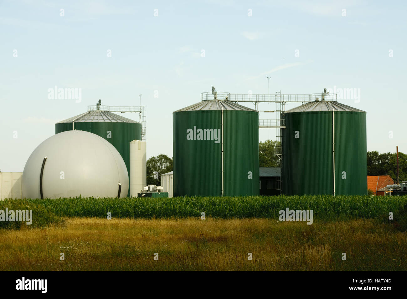 Impianto di produzione di biogas Steinfurt Foto Stock