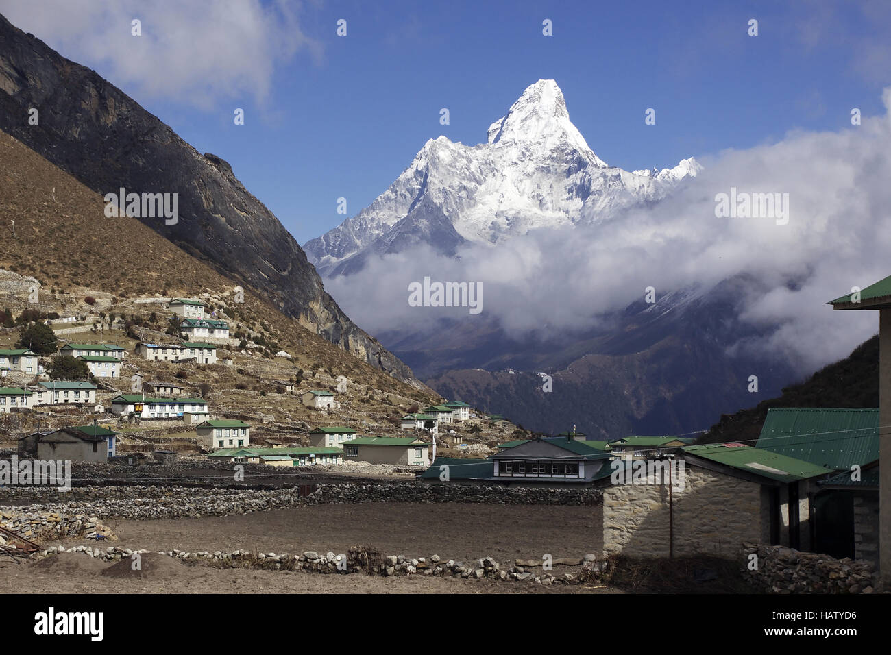 Il sherpavillage khumjung in Nepal Foto Stock