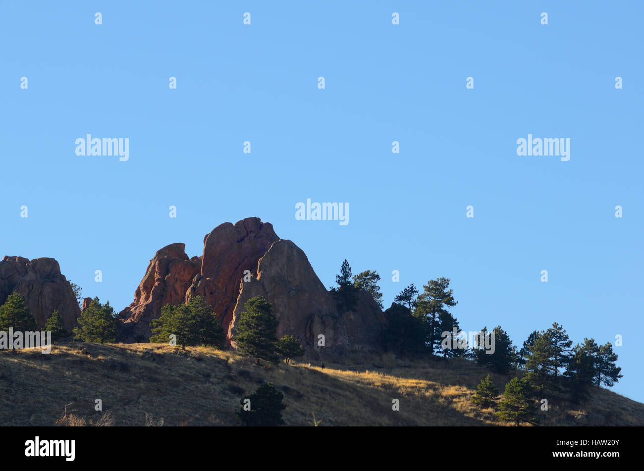 Alette di rocce rosse, Boulder Open Space, colono's Park Foto Stock