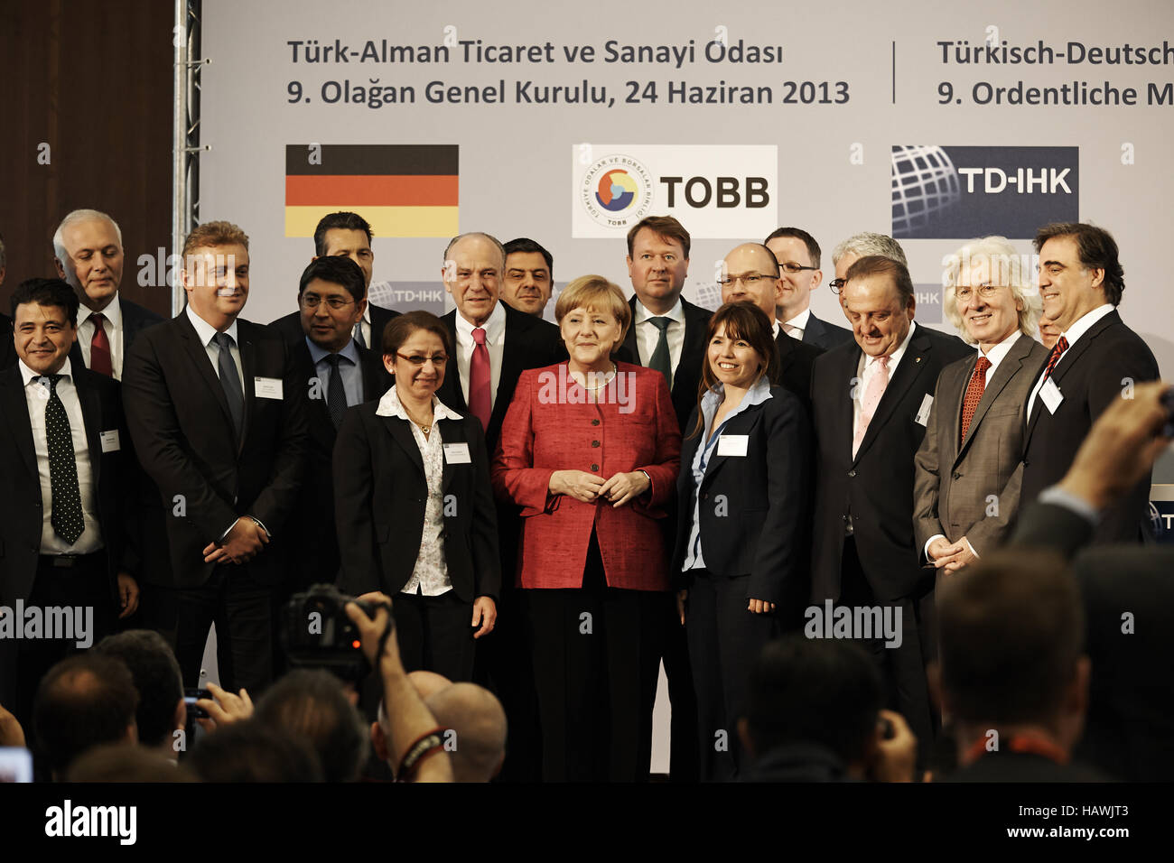 Merkel discorso presso il TD-IHK Assemblaggio Foto Stock