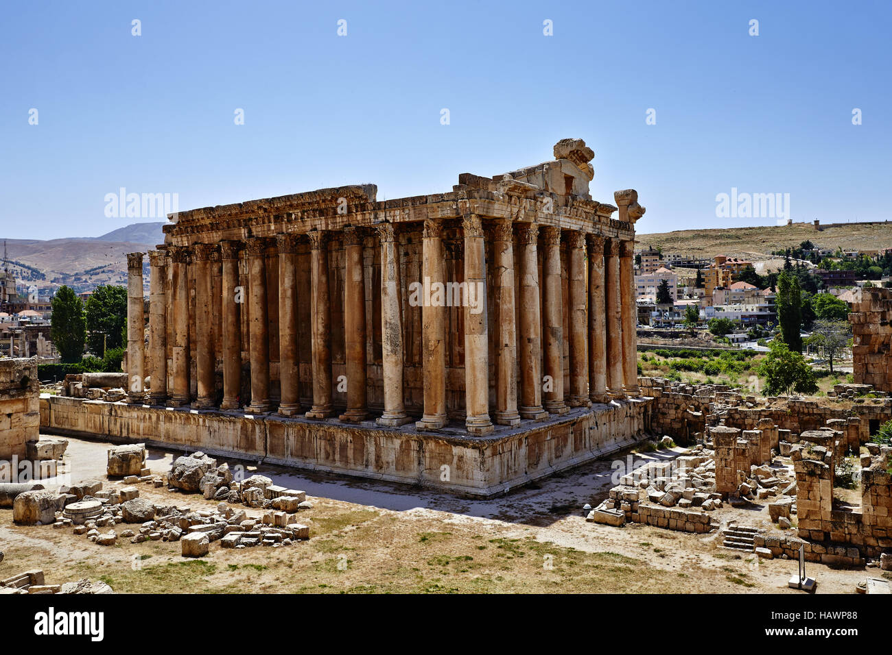 Tempio di Bacco - Baalbek, Libano Foto Stock