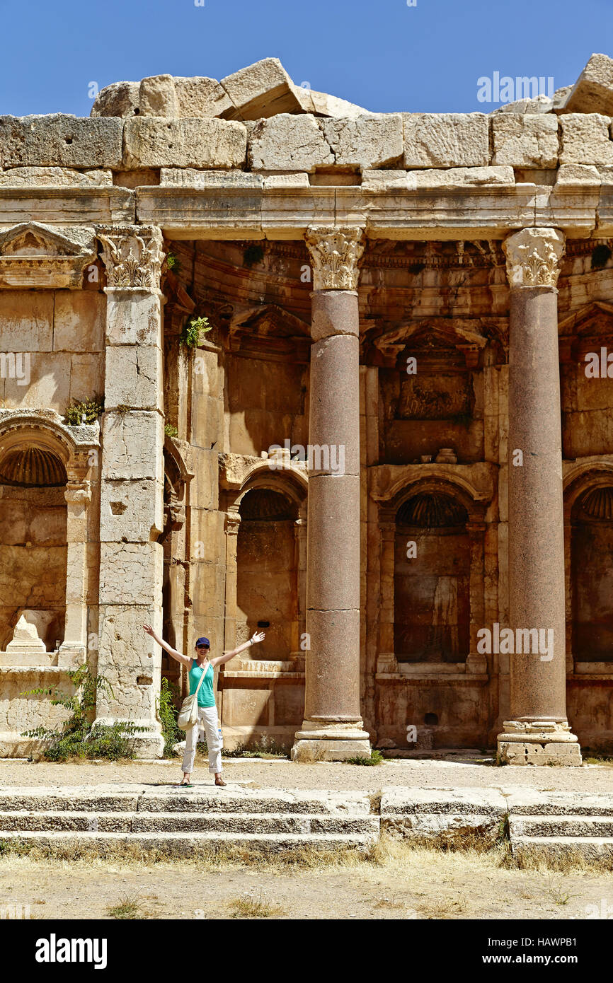 Grande Corte - Baalbek, Libano Foto Stock
