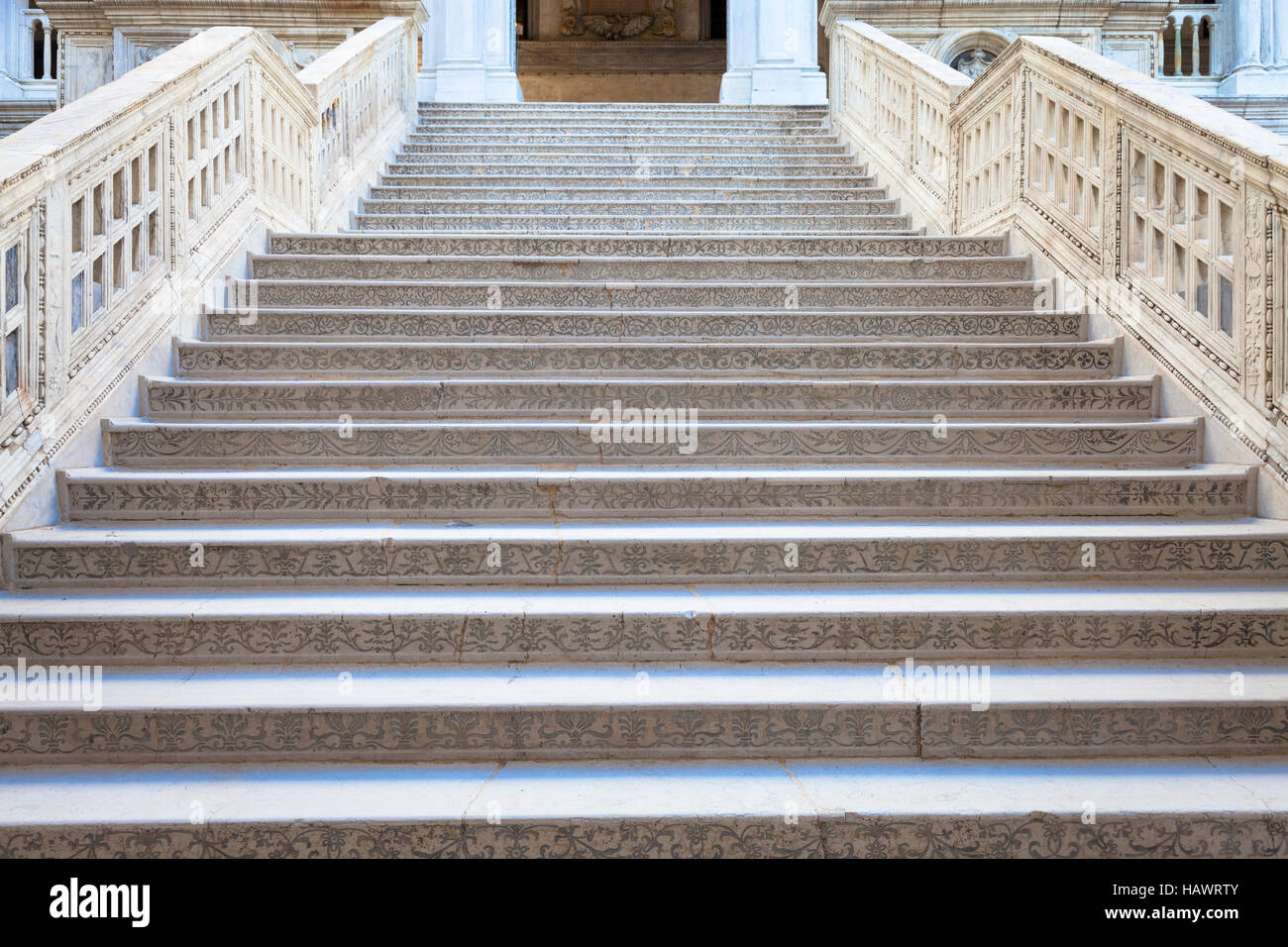 Venezia, Italia. Dettaglio del Palazzo Ducale scala Foto Stock