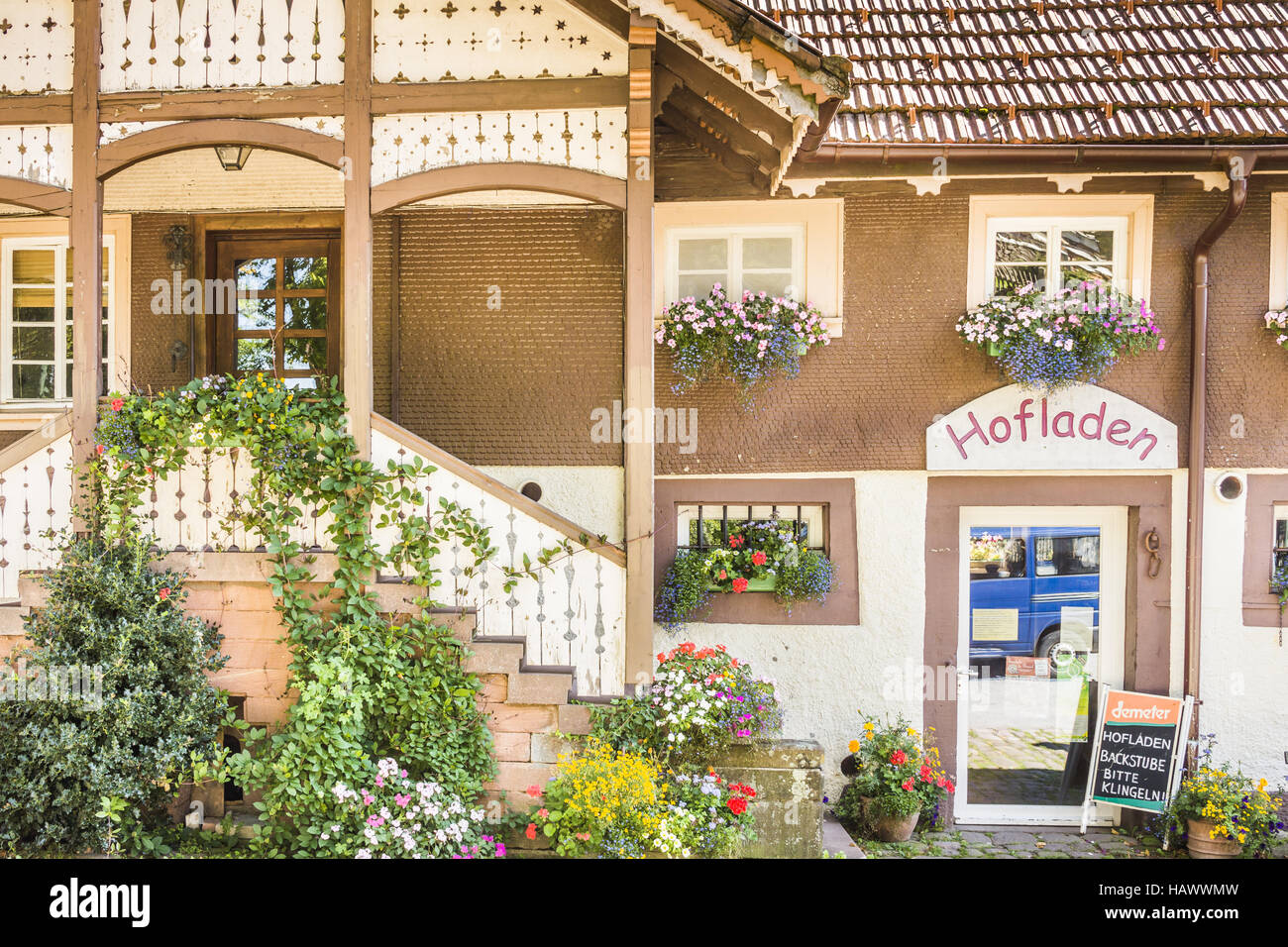 Farm Shop offre prodotti biologici Foto Stock
