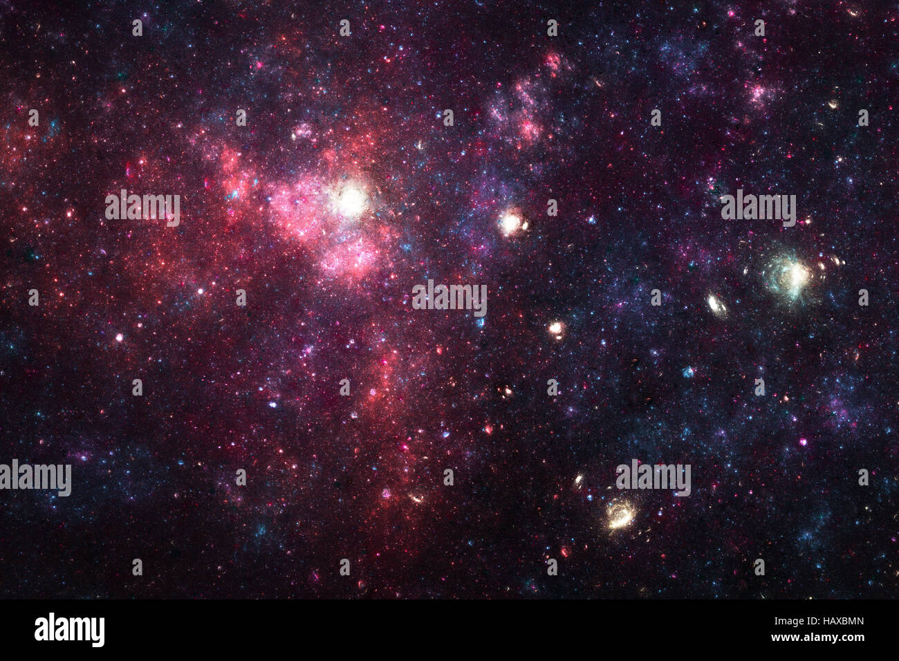 La nebulosa rossa nello spazio profondo Foto Stock