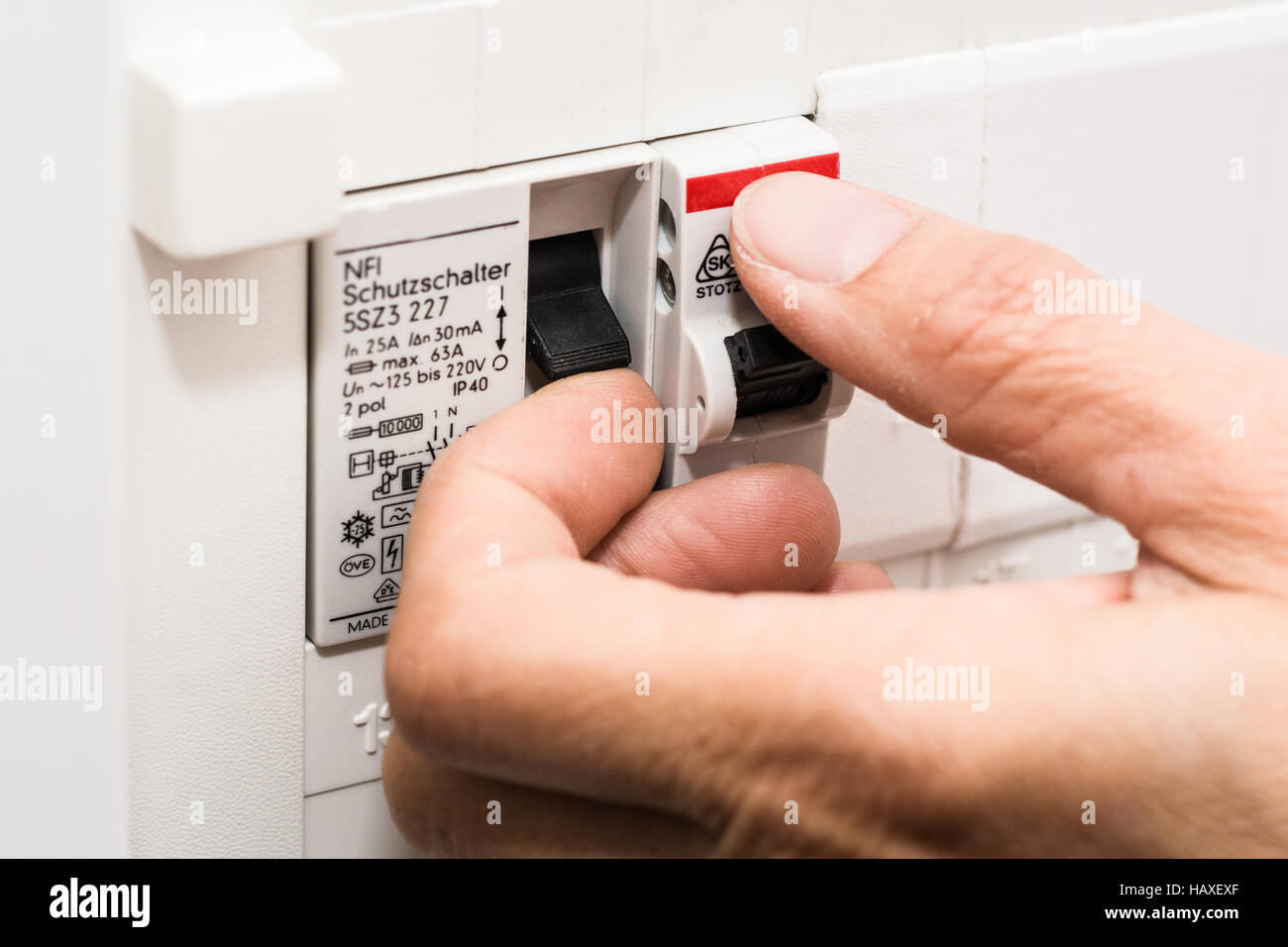 FI proteggere il commutatore Foto Stock