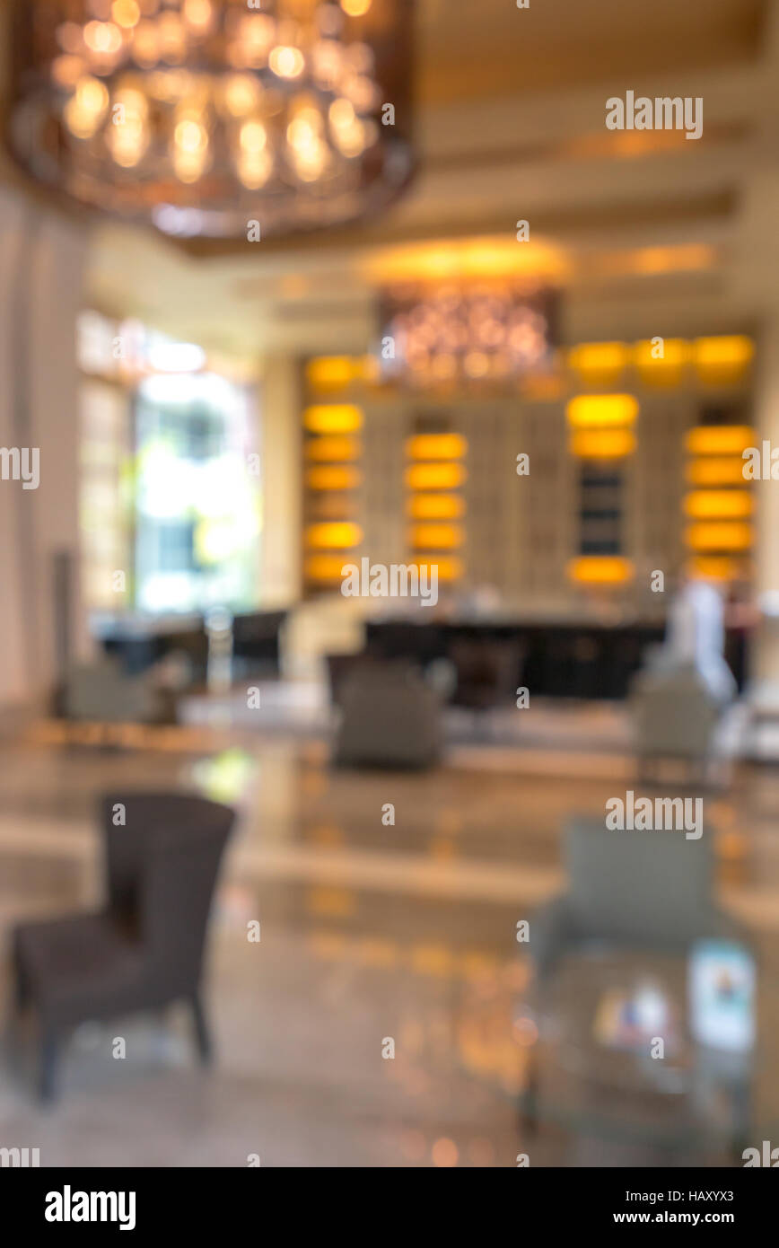 Abstract hotel di sfocatura dello sfondo della lobby Foto Stock