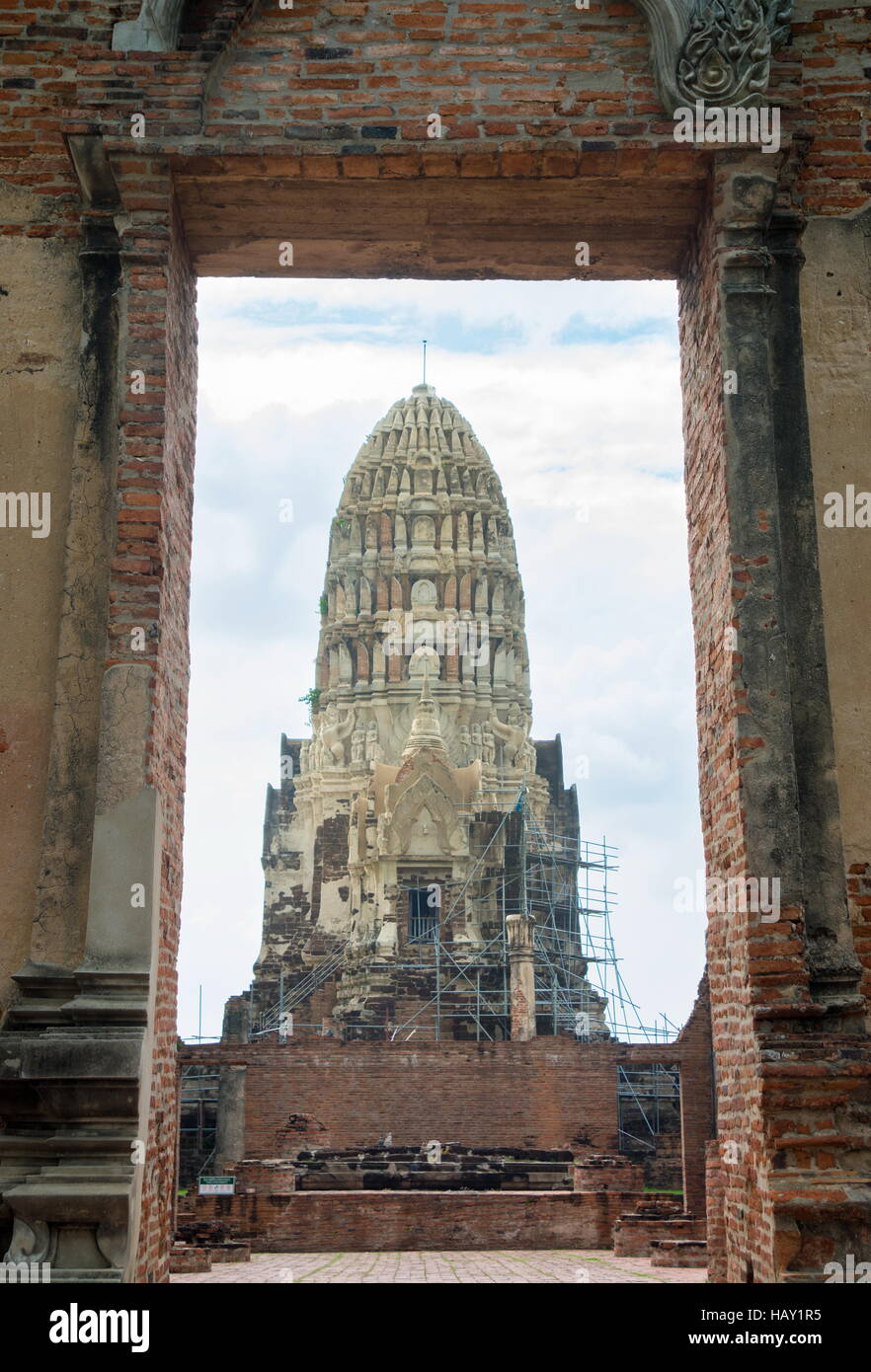 Porta dell'antico Regno Di Ayutthaya resti in Thailandia Foto Stock