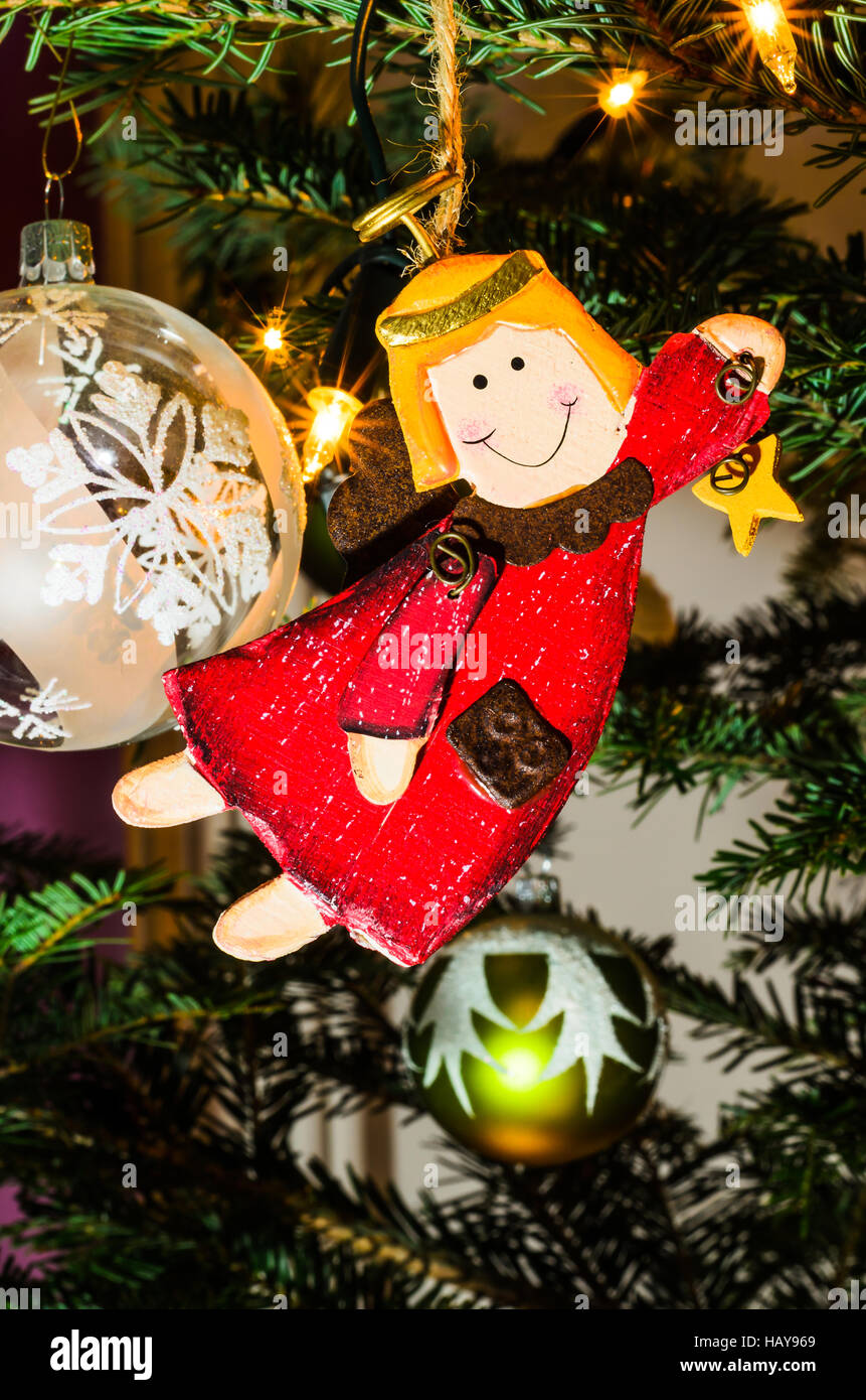 Engel auf dem Christbaum Foto Stock