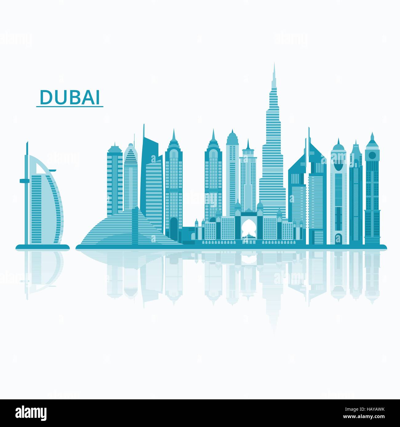 Illustrazione Vettoriale della città di Dubai Illustrazione Vettoriale