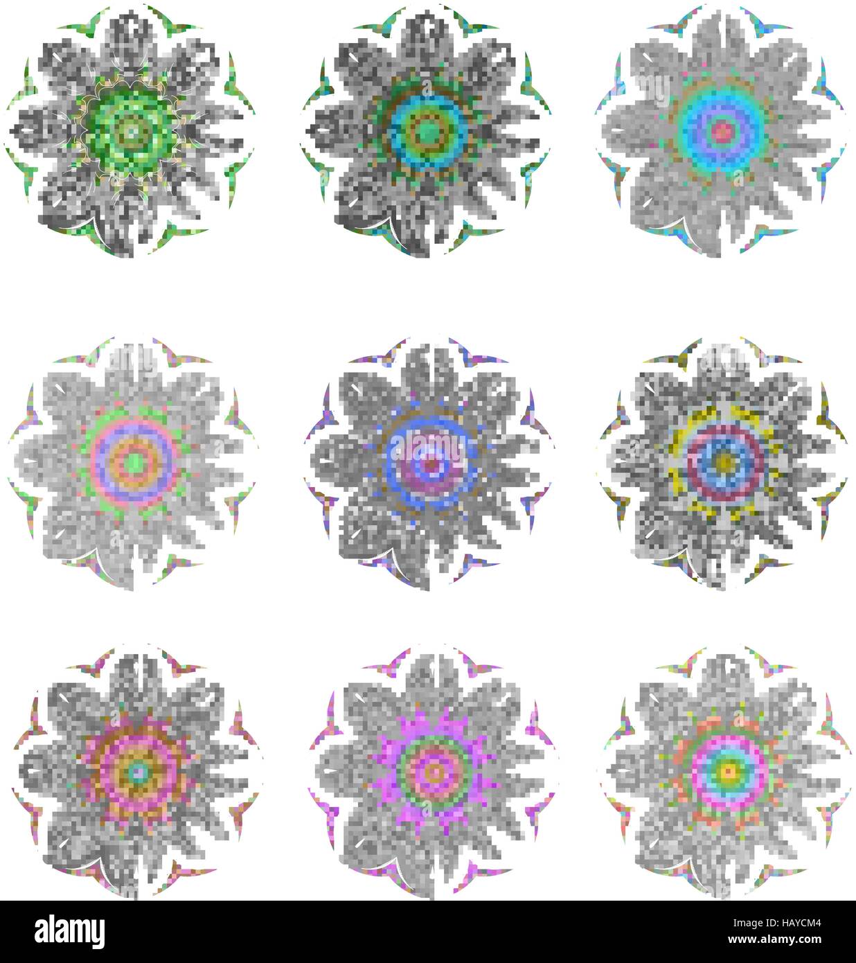 Mandala di vettore. Mandala colorati set Immagine e Vettoriale - Alamy