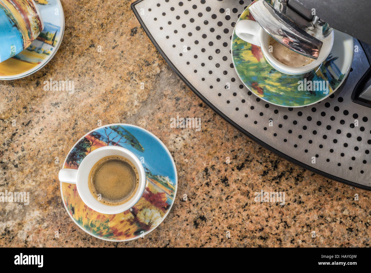 Due tazze di espresso Foto Stock