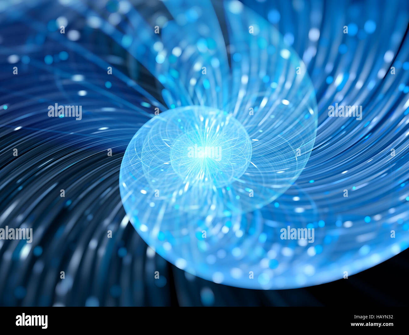Blu brillante onda gravitazionale, generato dal computer sfondo astratto, rendering 3D Foto Stock