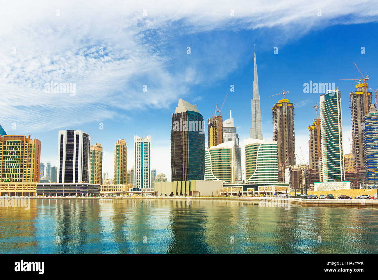 Scyscrapers di lusso nel centro di Dubai,Regno Emirati arabi Foto Stock