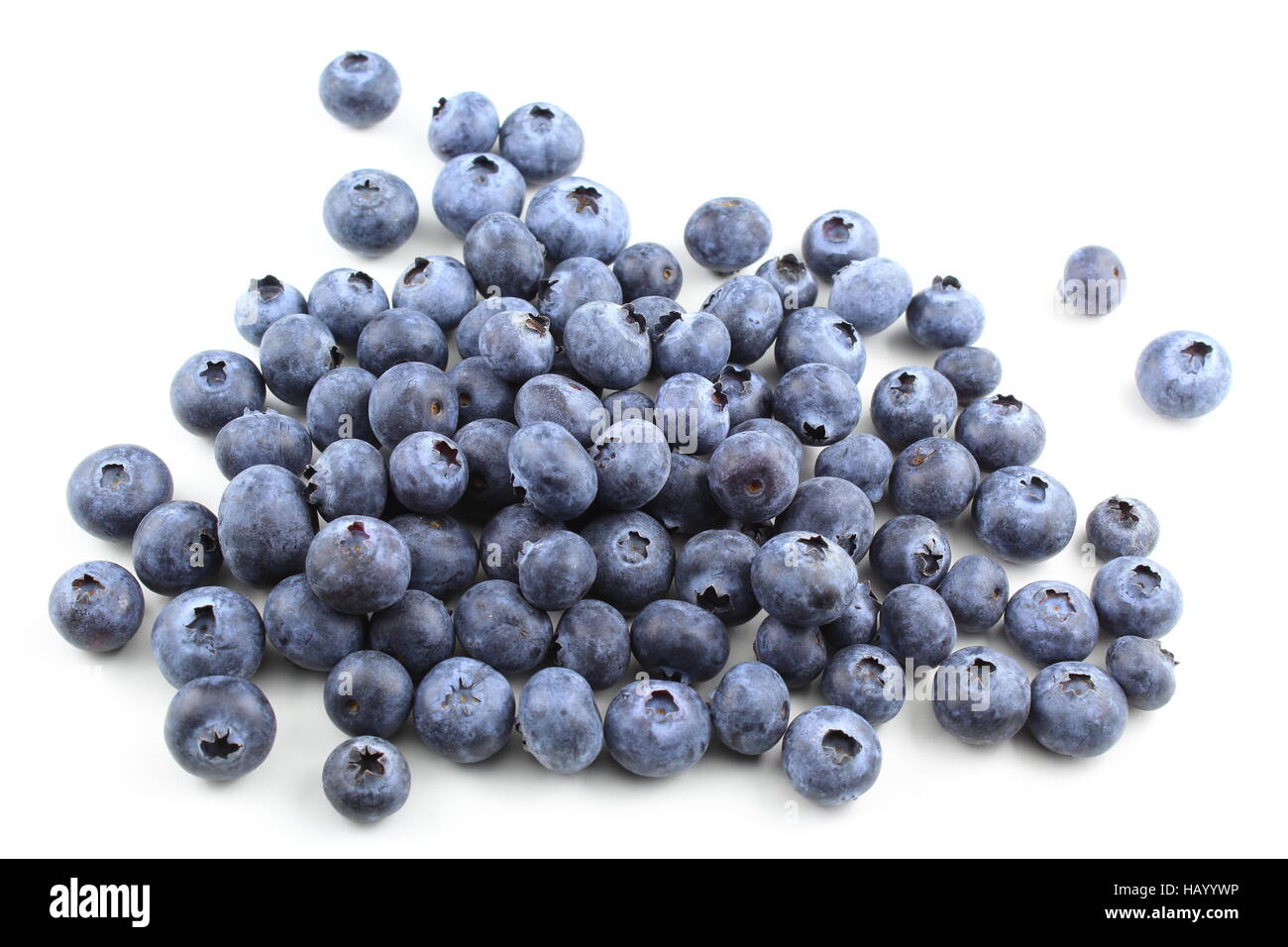 Unione mirtillo frutta isolato su uno sfondo bianco Foto Stock