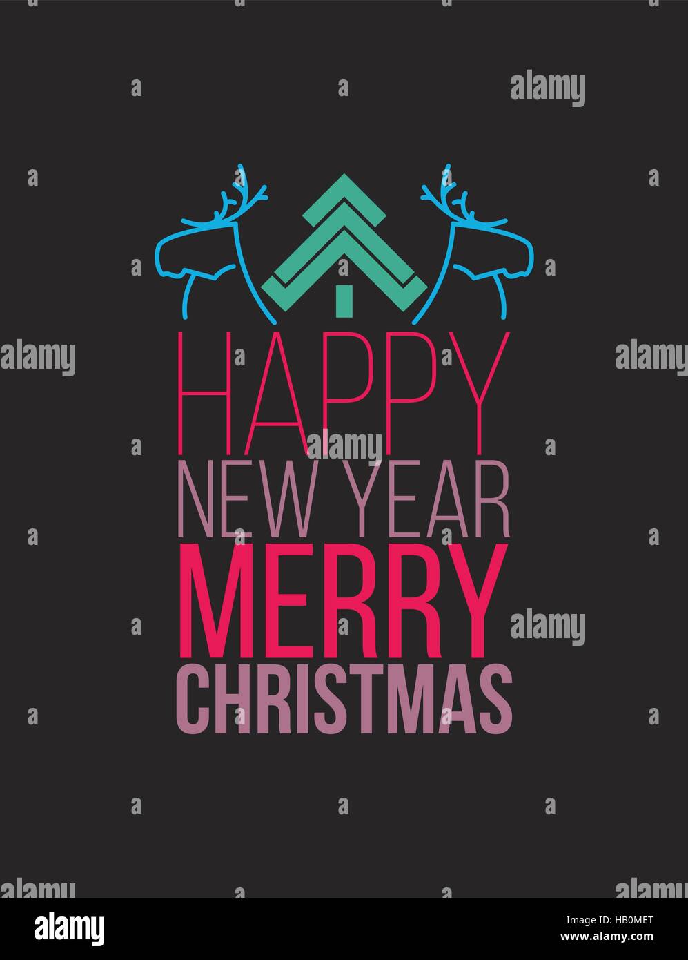 Semplice Natale poste design piatto Illustrazione Vettoriale