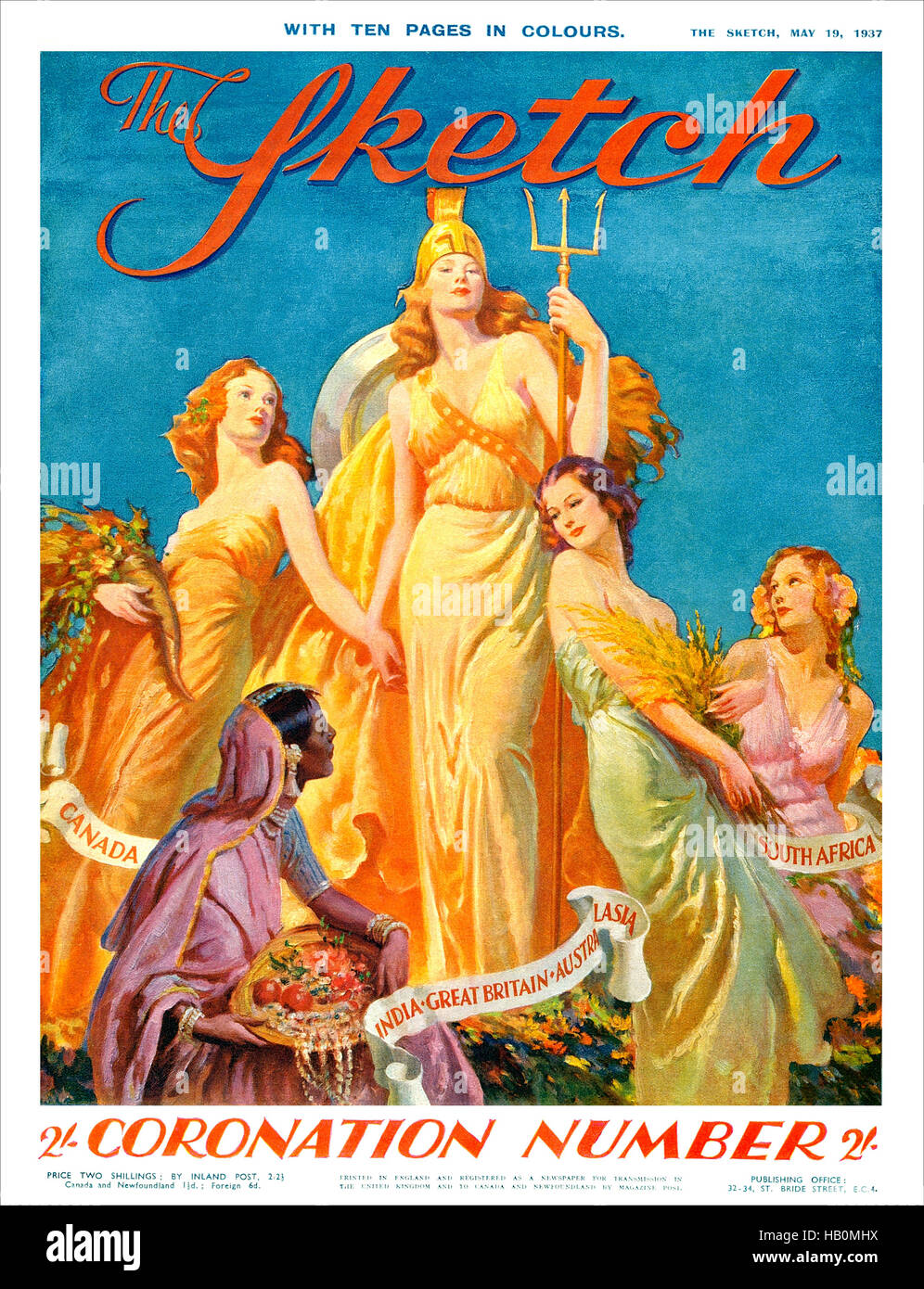 Coperchio anteriore del disegno rivista numero di incoronazione per 19 Maggio 1937 Foto Stock