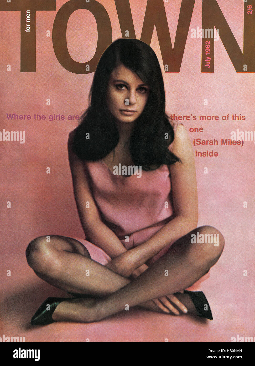 Coperchio anteriore della città Magazine, Luglio 1962, dotate di attrice Sarah miglia Foto Stock