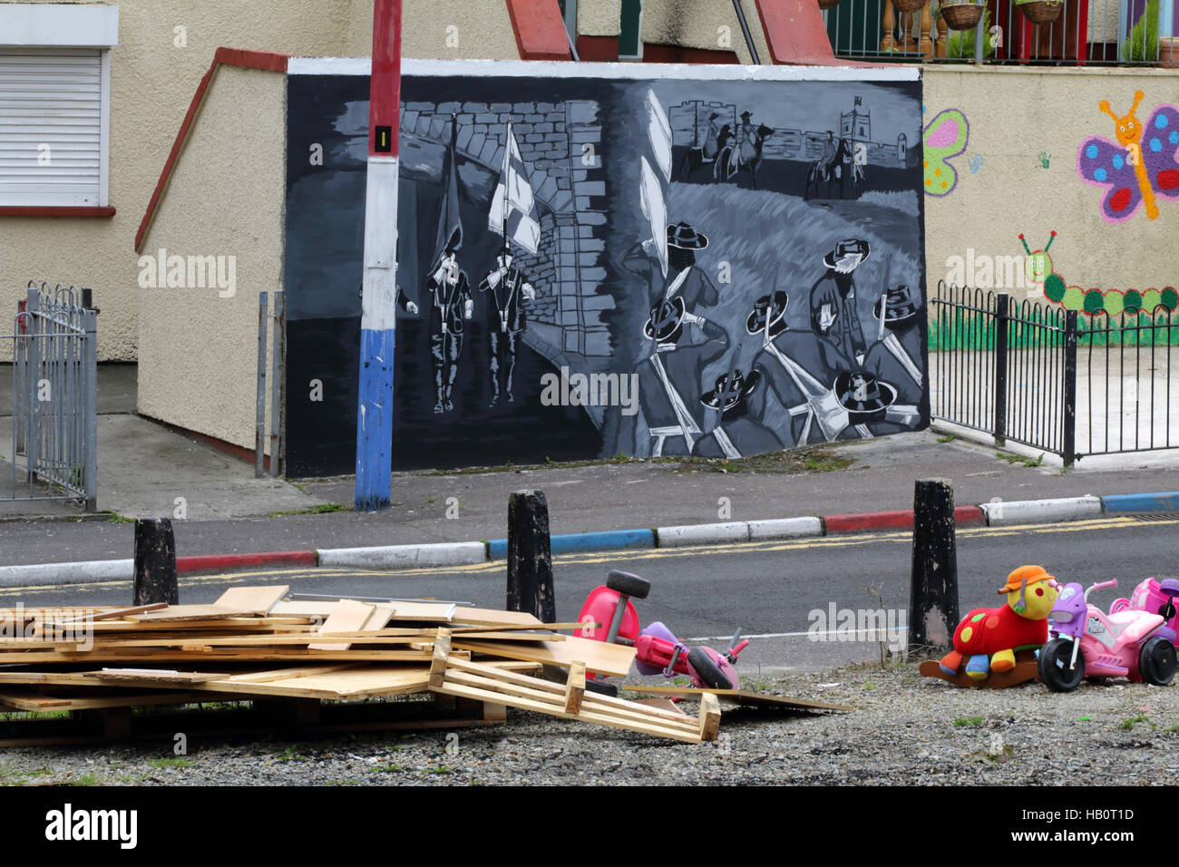 Lealisti parete della pittura, Londonderry, GB Foto Stock