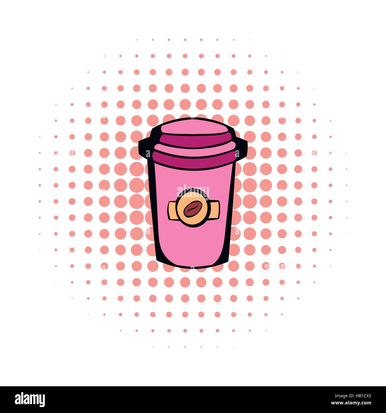 Takeaway una tazzina di caffè icona fumetti Illustrazione Vettoriale