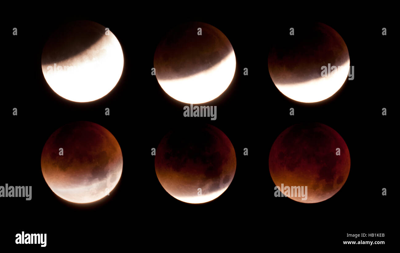 Eclissi lunare totale sul Sett. 28, 2015 Foto Stock