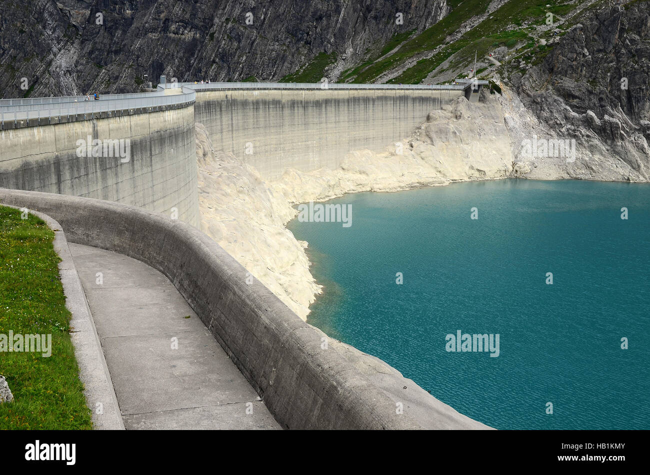 La diga del serbatoio, lago, alpi, Austria, Europa Foto Stock