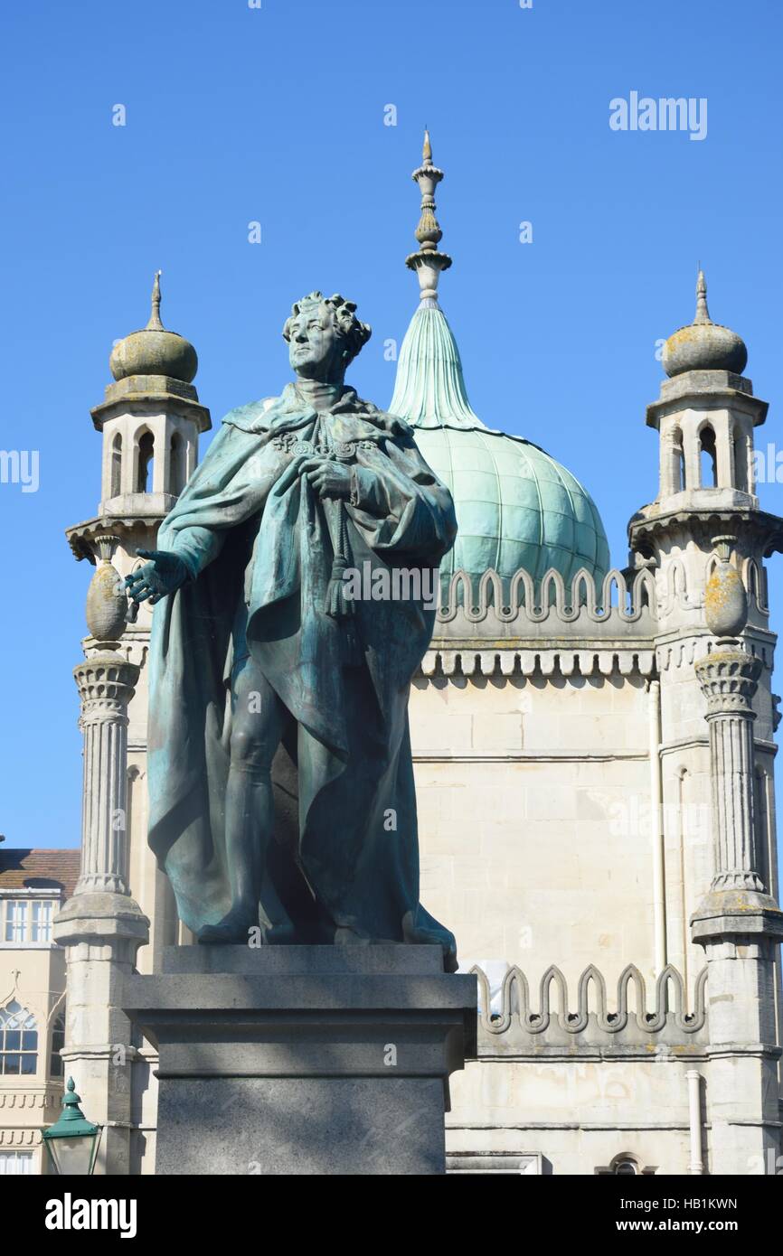 Statua di George IV Brighton Inghilterra Foto Stock