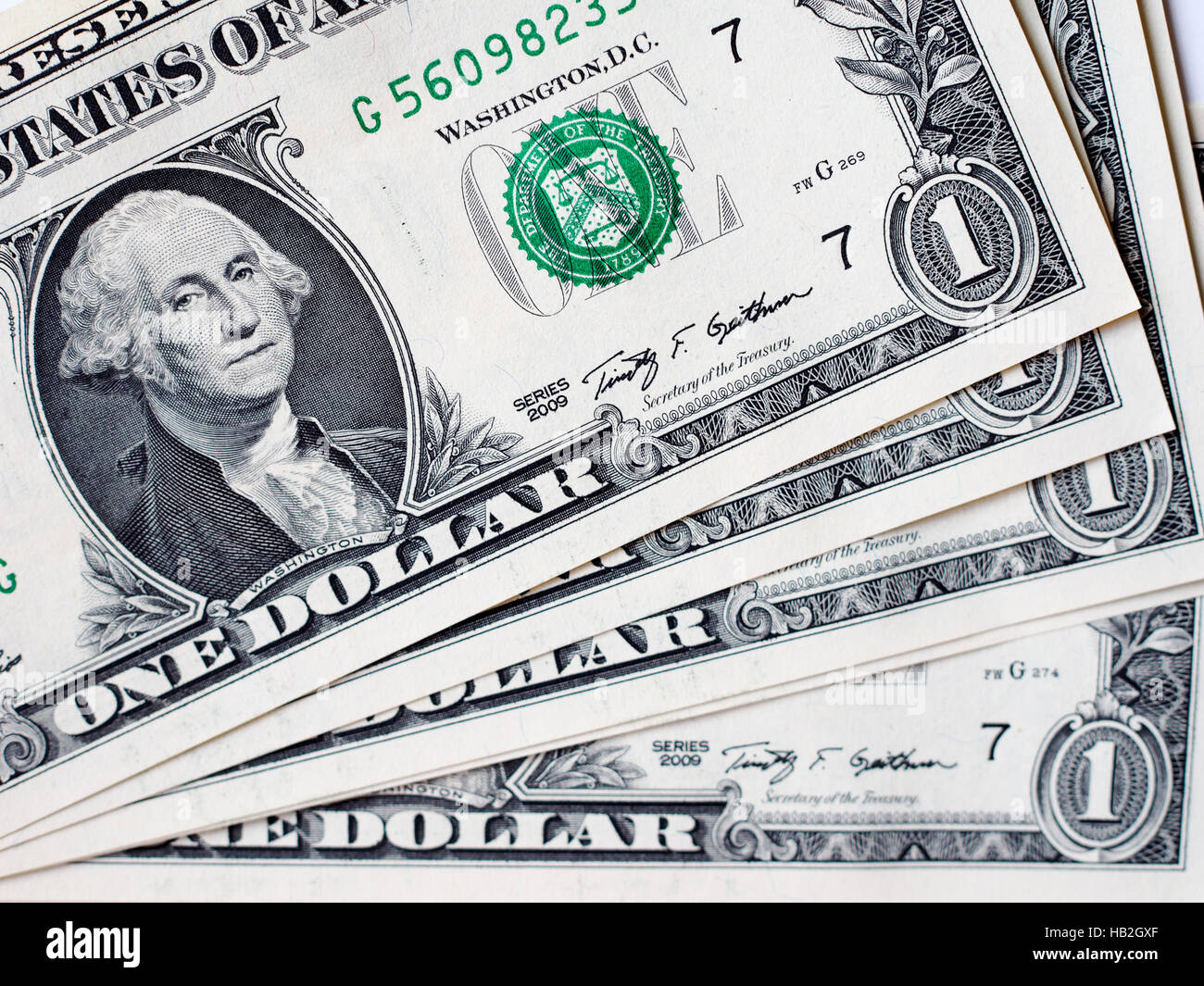 Dollar note 1 dollaro Foto Stock