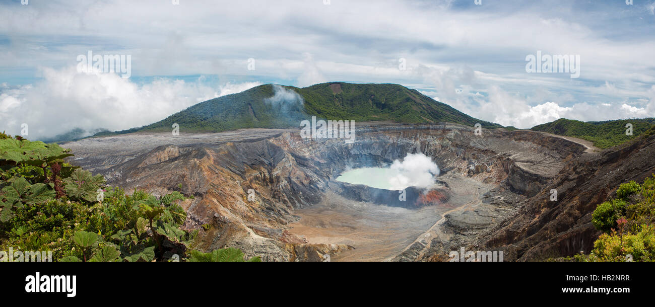 Vista panoramica del Vulcano Poas Costa Rica Foto Stock