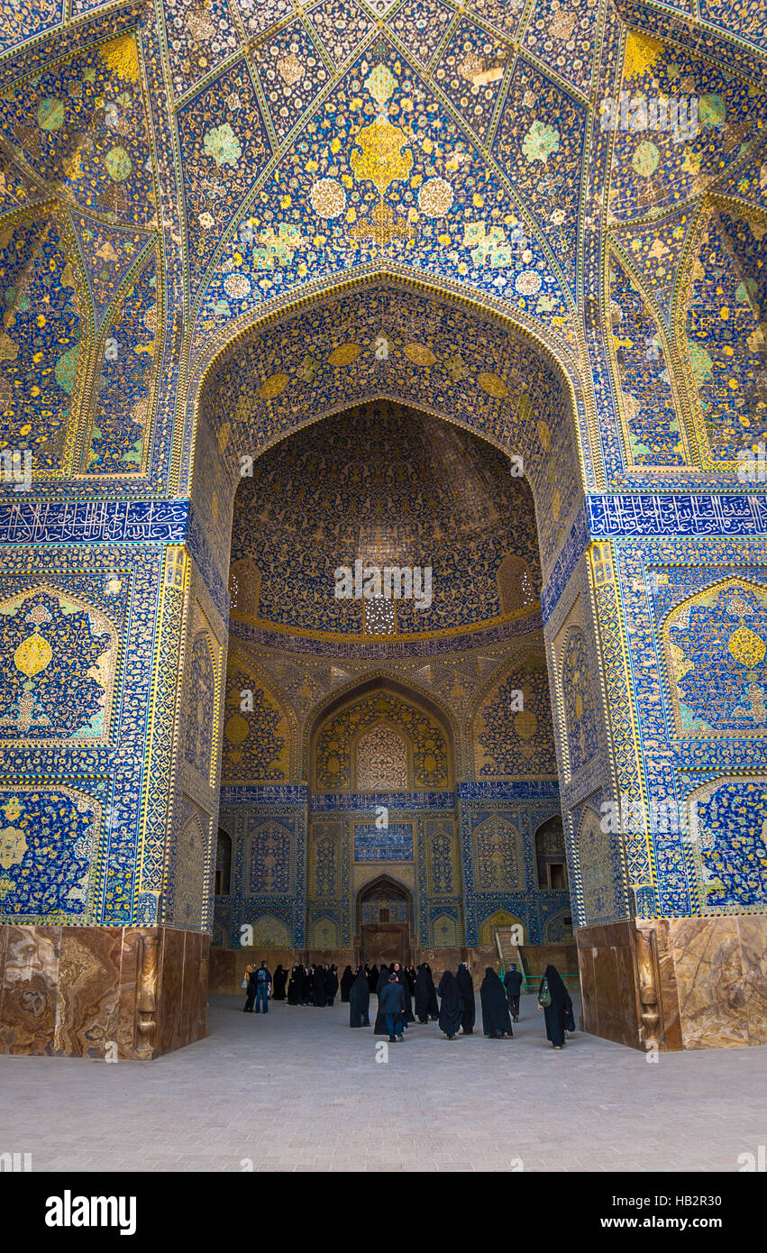 Iwan dell Imam moschea, Isfahan, Iran Foto Stock