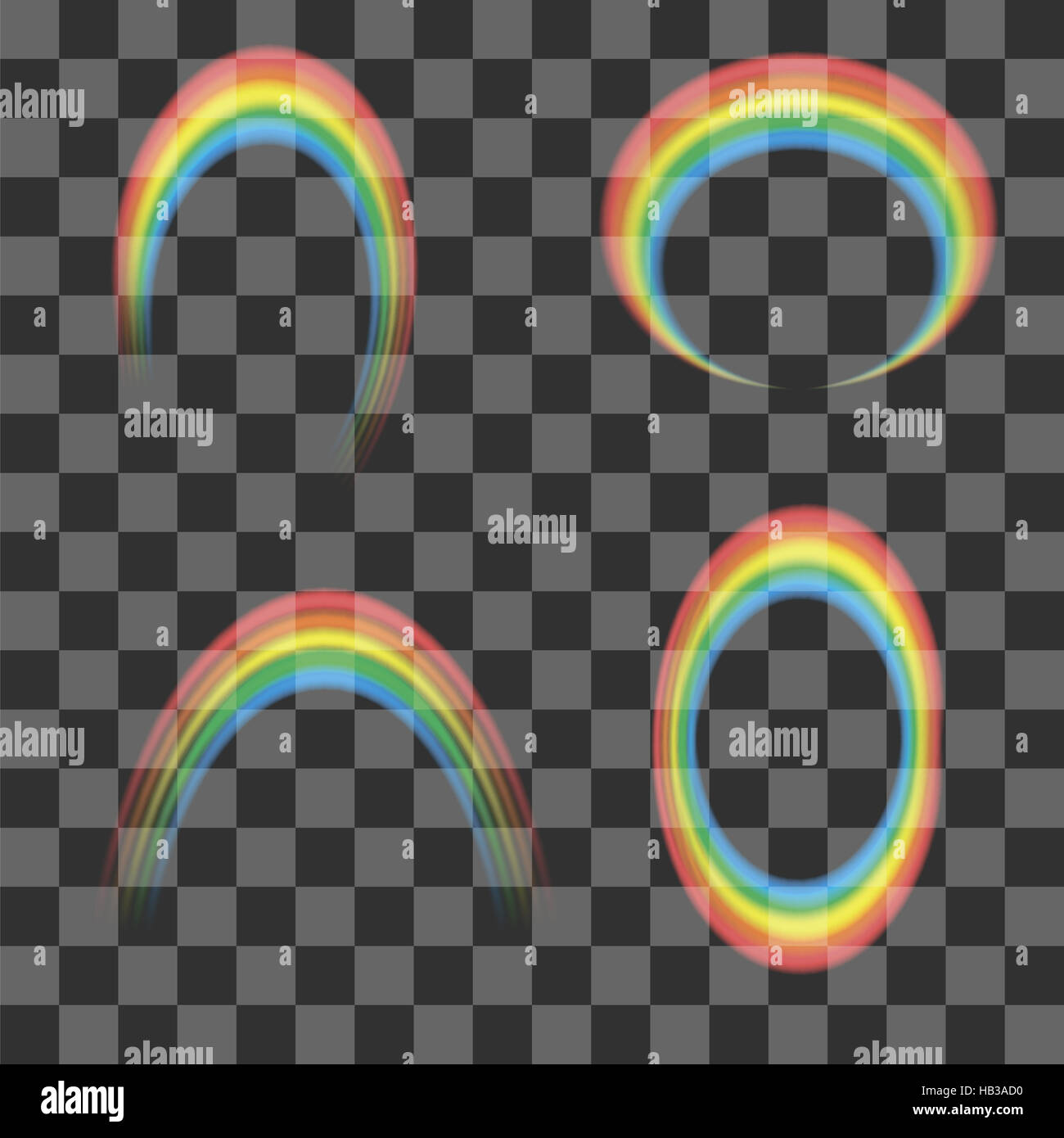 Set di trasparente icone arcobaleno Foto Stock