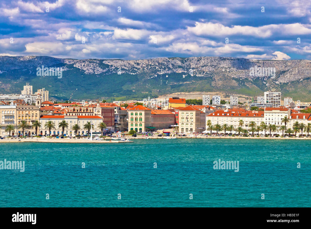 Split Prokrative square vista dal mare Foto Stock