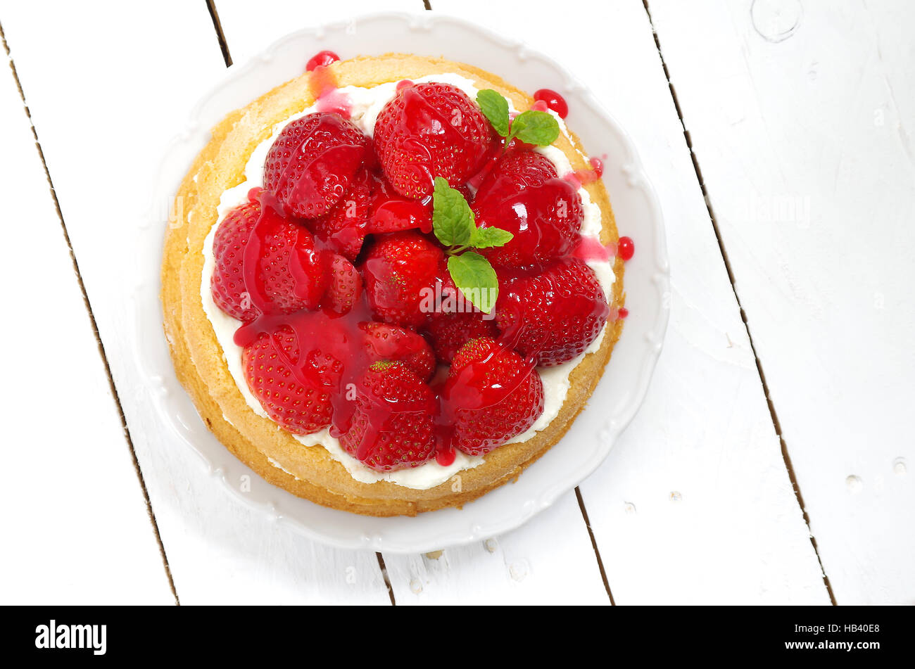 torta di fragole Foto Stock