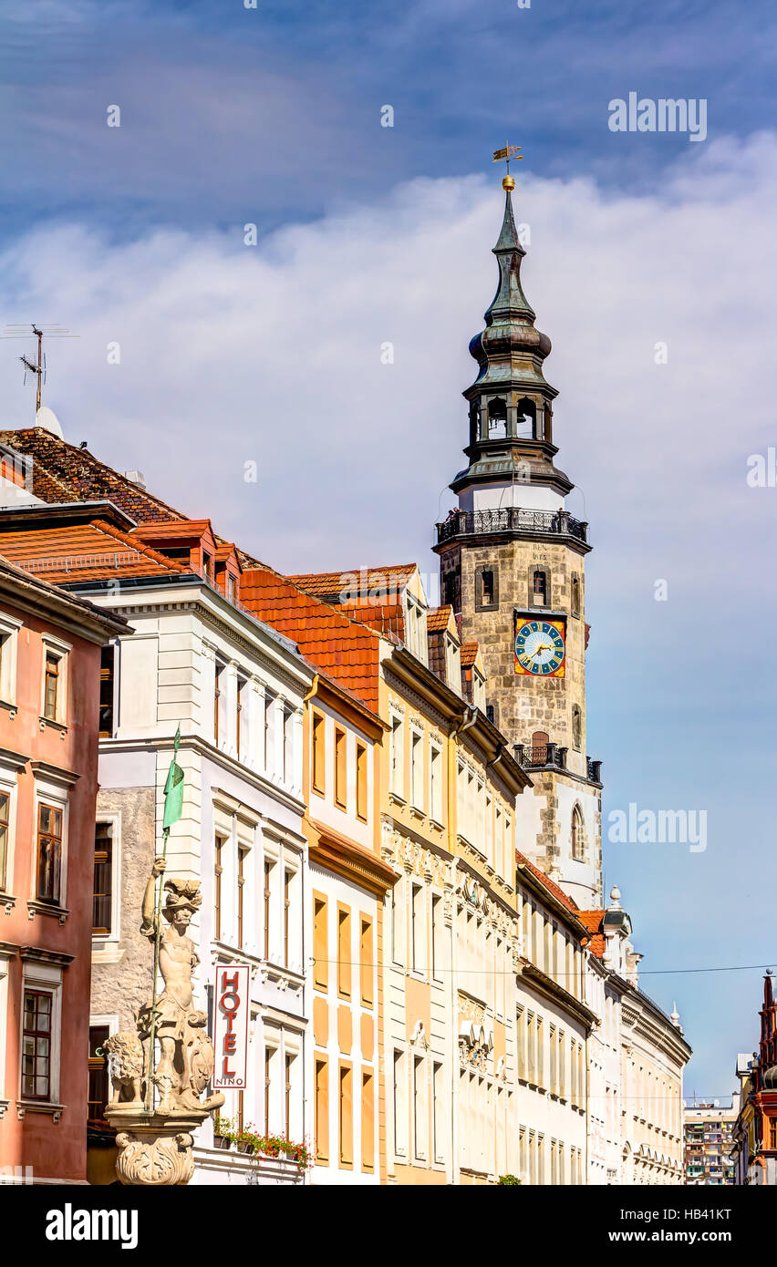 Town Hall tower a Gorlitz Foto Stock