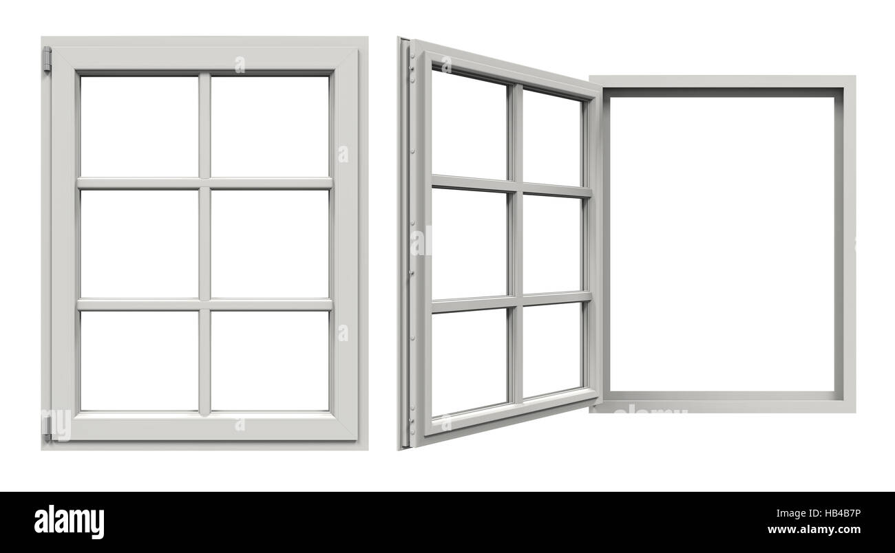 La finestra aperta e chiusa Foto Stock