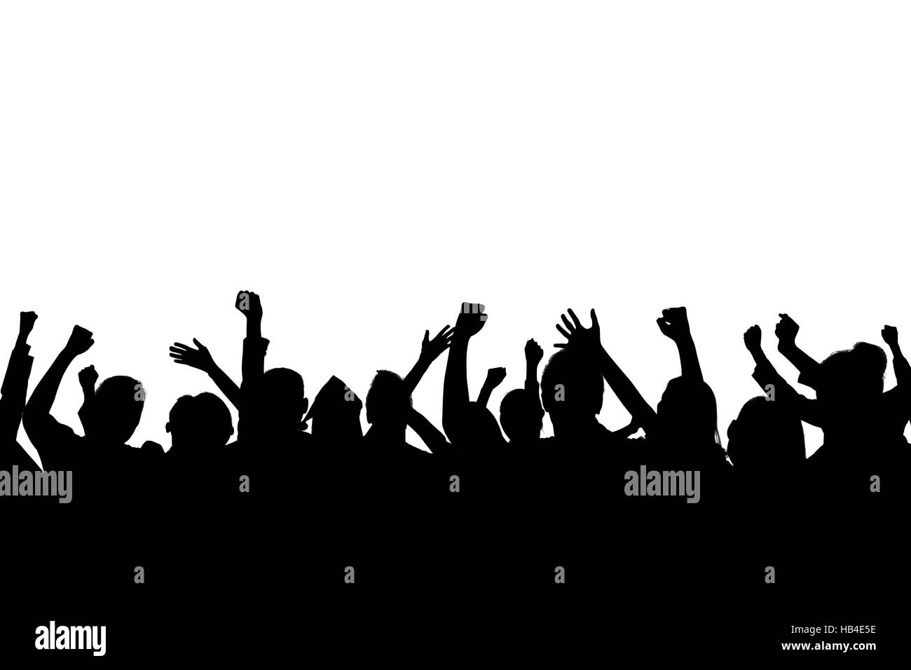 Immagine di silhouette partito persone isolate su sfondo bianco Foto Stock