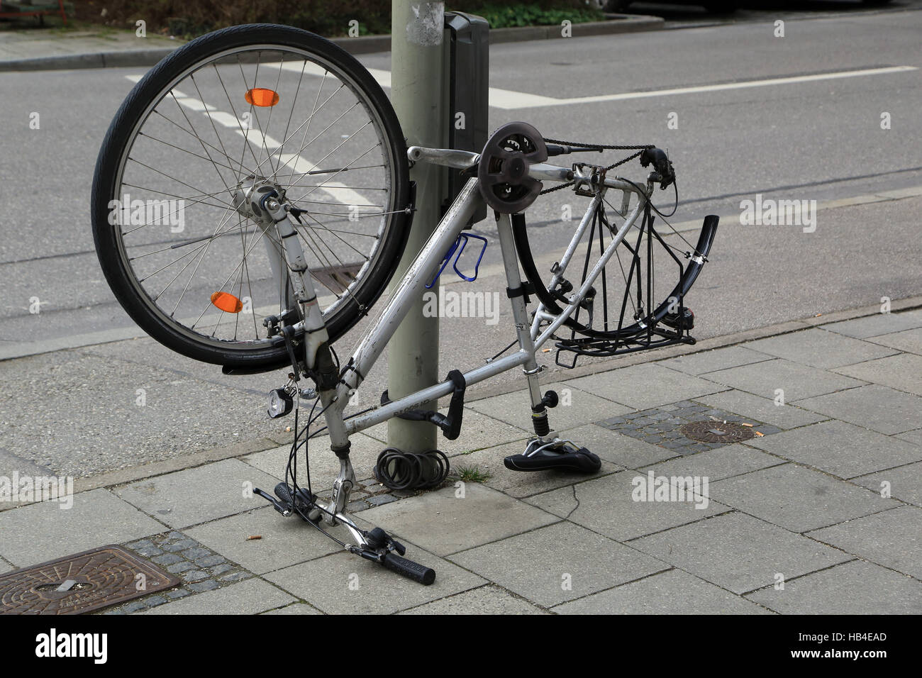 Furto dei beni e delle parti di una bicicletta Foto Stock