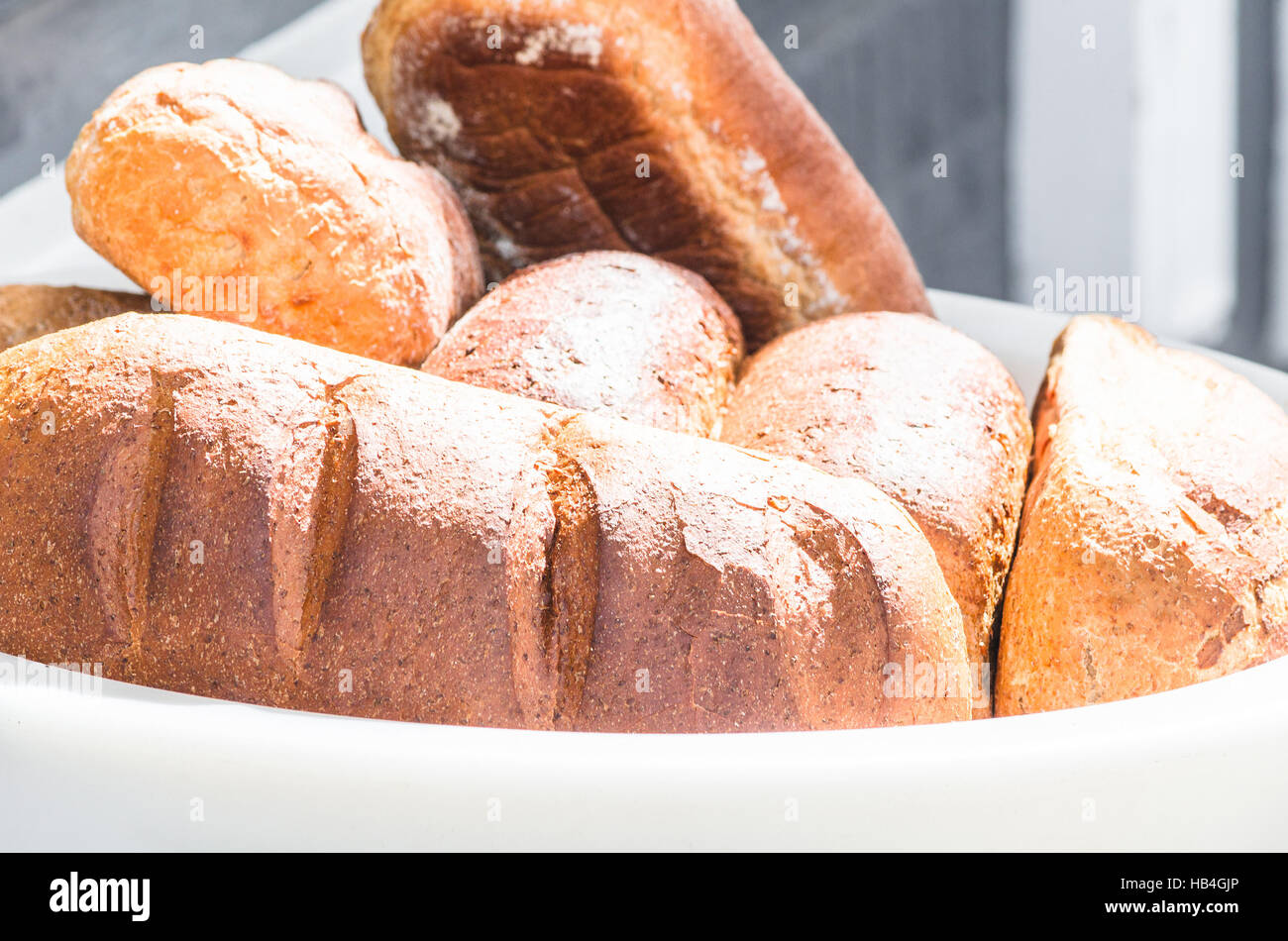 Diversi tipi di pane Foto Stock