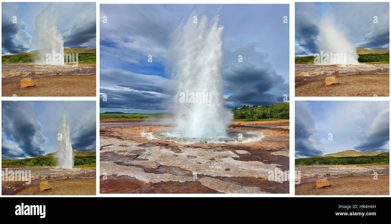 Scheda di memoria - geyser Strokkur Foto Stock