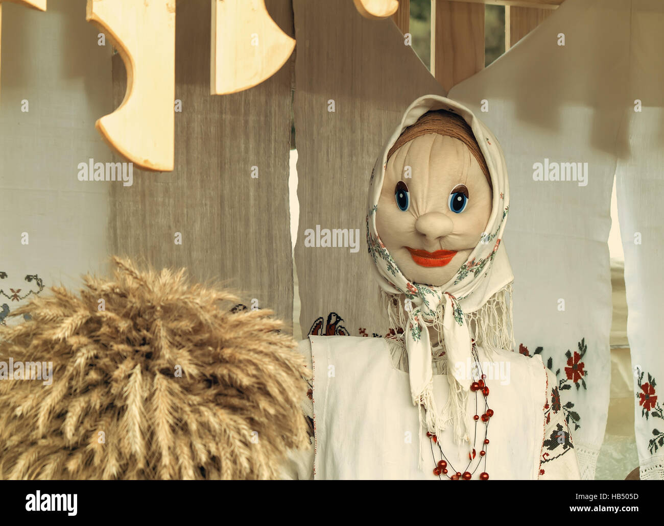 Craft, funny doll - contadino. Foto Stock
