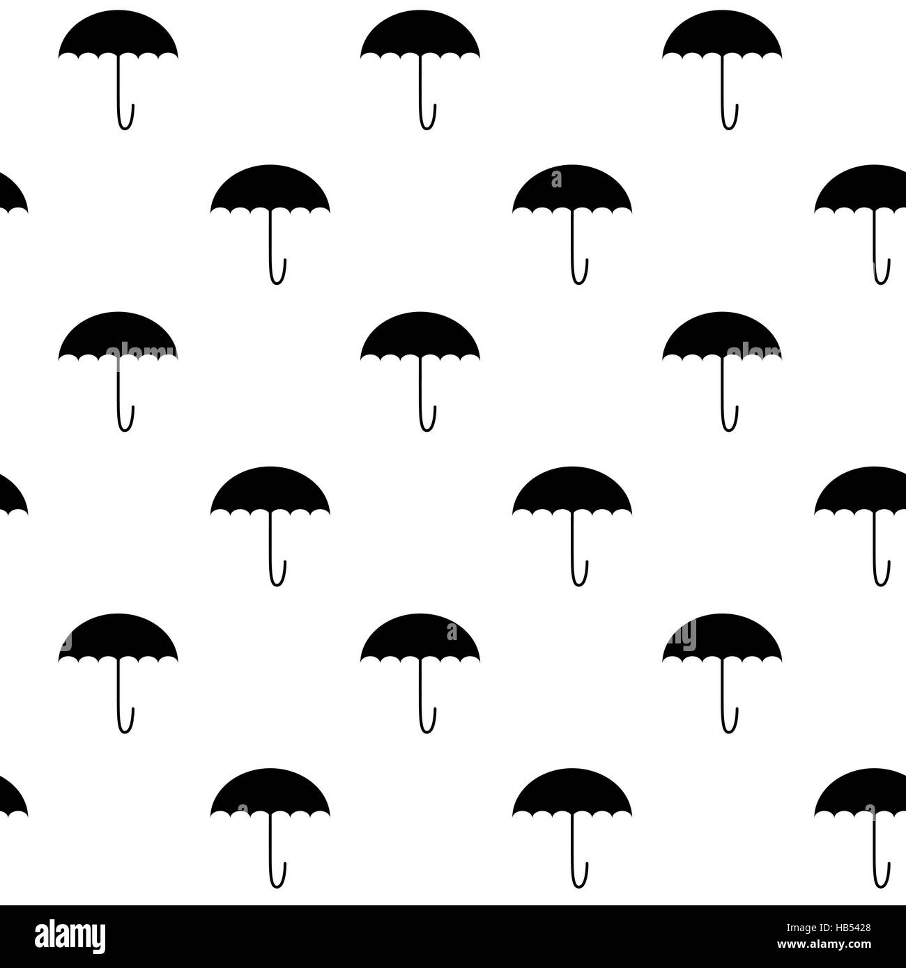 Bianco nero modello ombrello. Concetto di assicurazione e protezione ombrello, illustrazione vettoriale Foto Stock