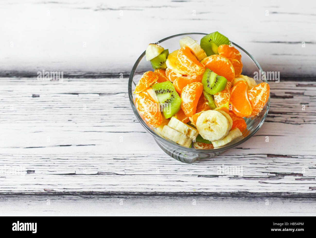 Insalata di frutta in vaso freschi cibi sani Foto Stock