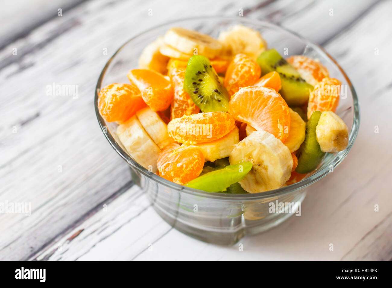 Insalata di frutta in vaso freschi cibi sani Foto Stock