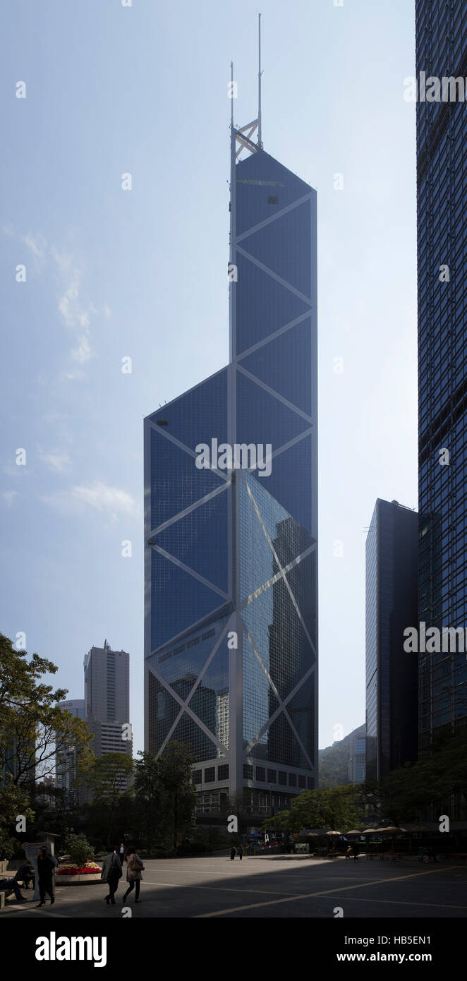 La Banca di Cina nel centro della città di Hong Kong nel sud della Cina in Asia Foto Stock