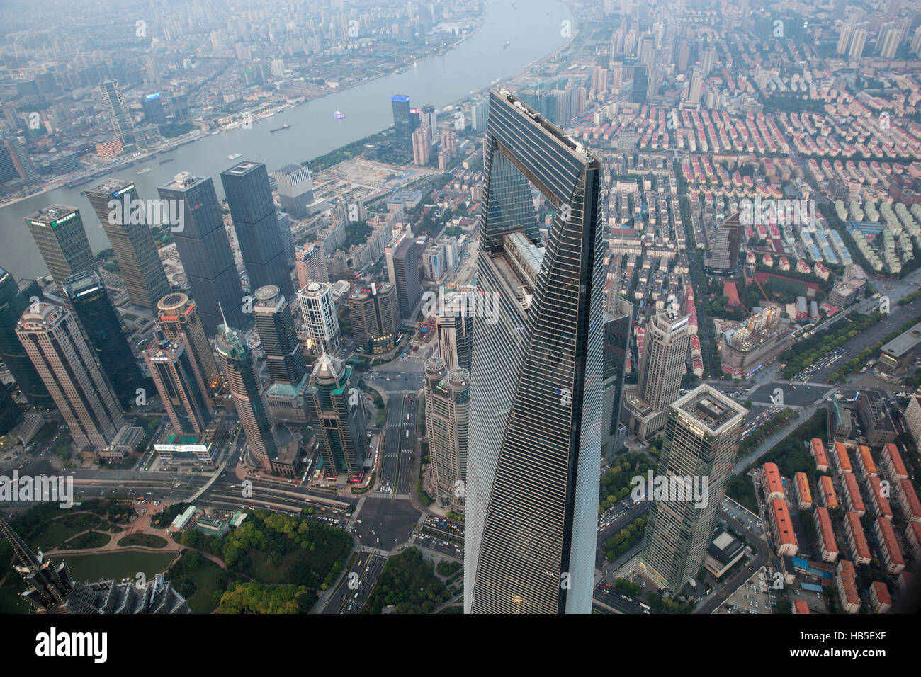 Il World Financial Center di Shanghai, Shanghai, Cina Foto Stock