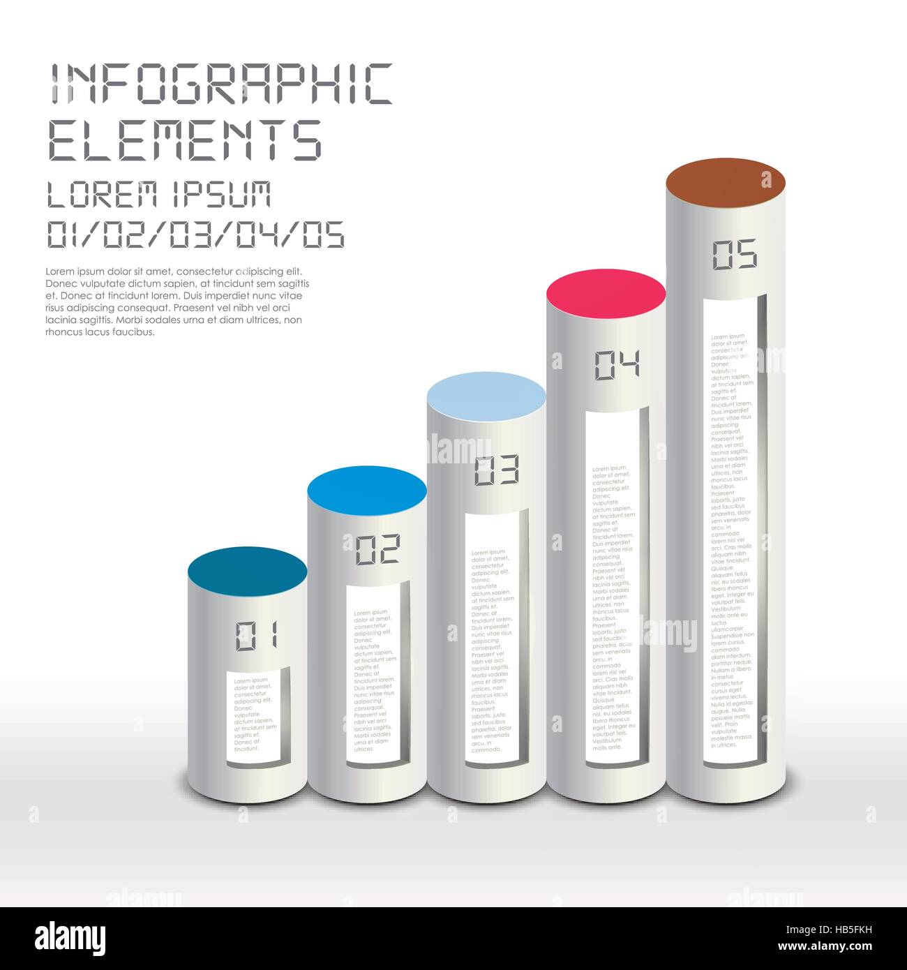 Semplicità ed infografico attraente design elementi con colonne Illustrazione Vettoriale