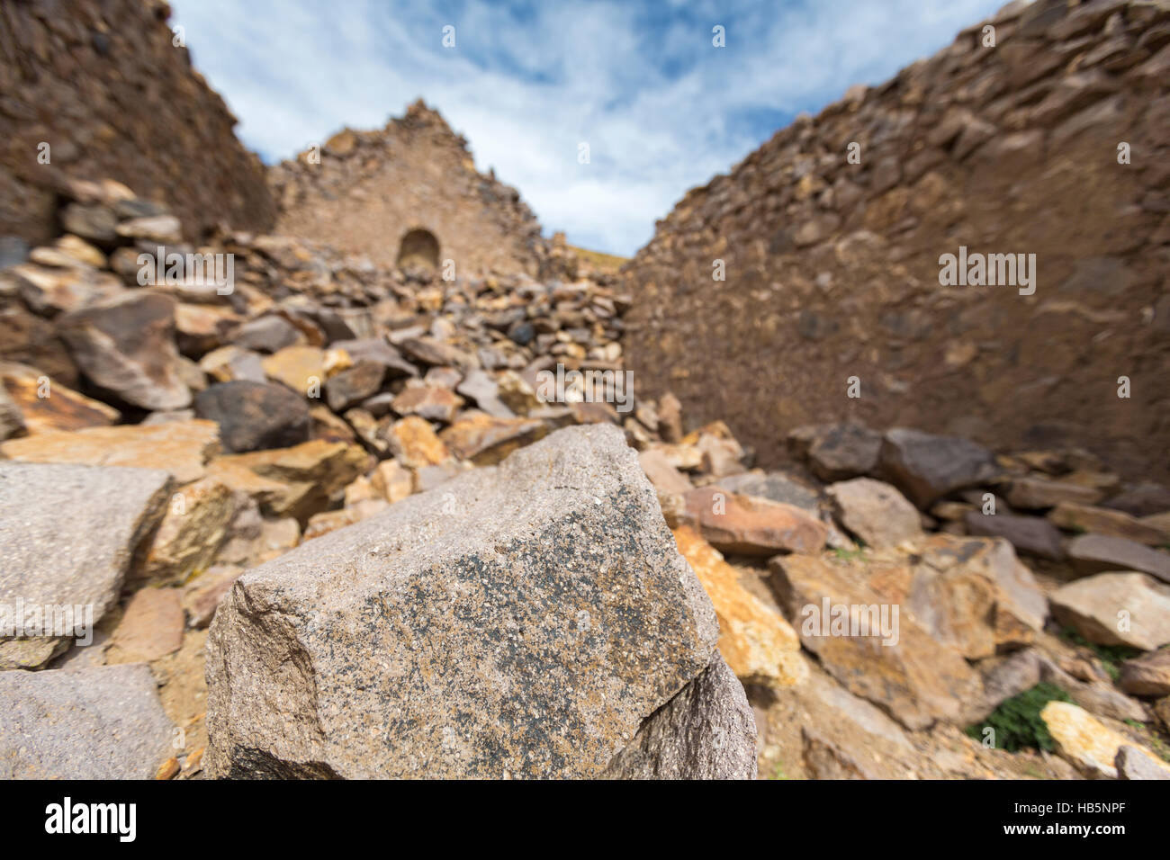 Rovine del borgo antico di San Antonio de Lipez in Bolivia Foto Stock