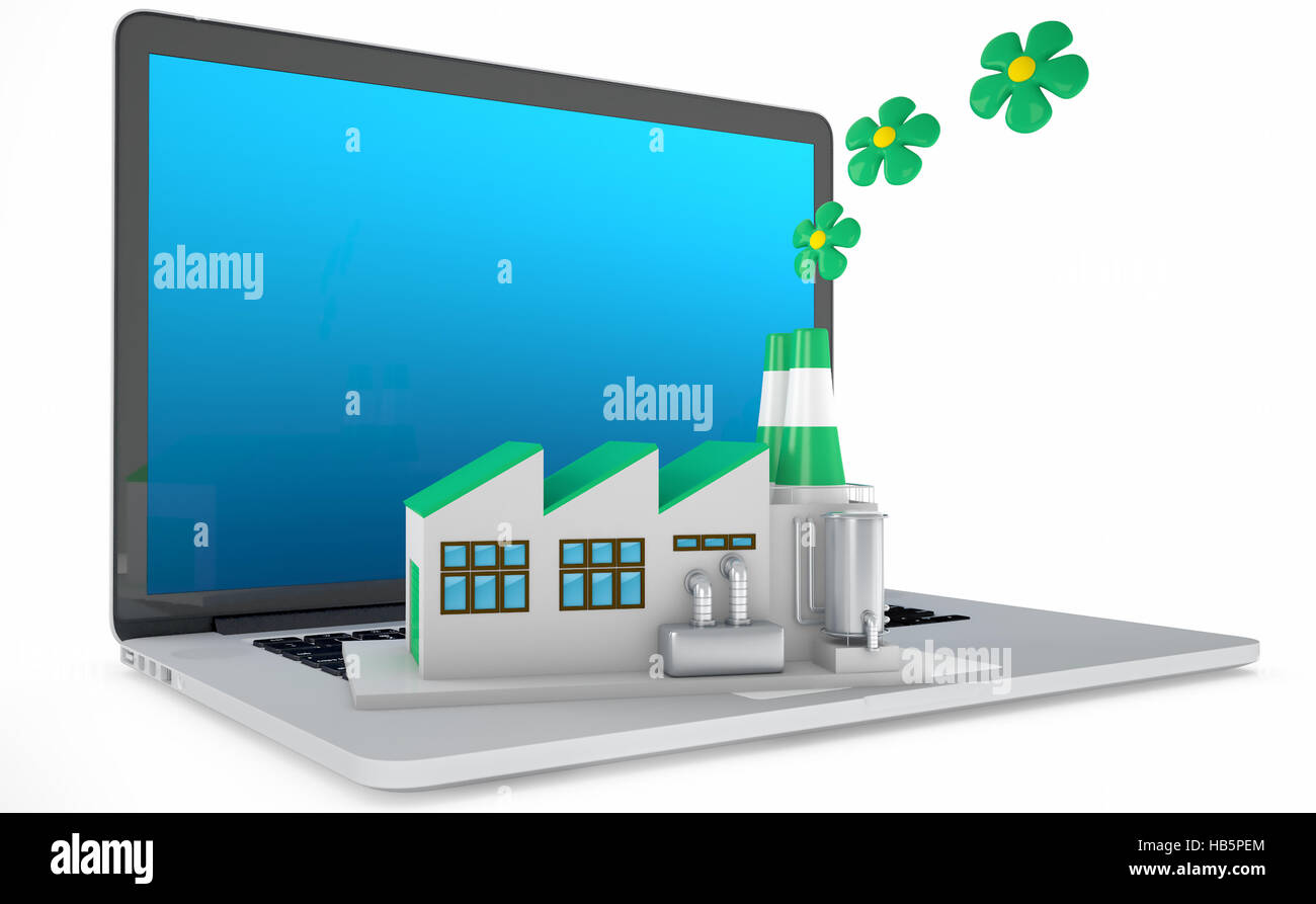 Ecologico il concetto di fabbrica. Foto Stock