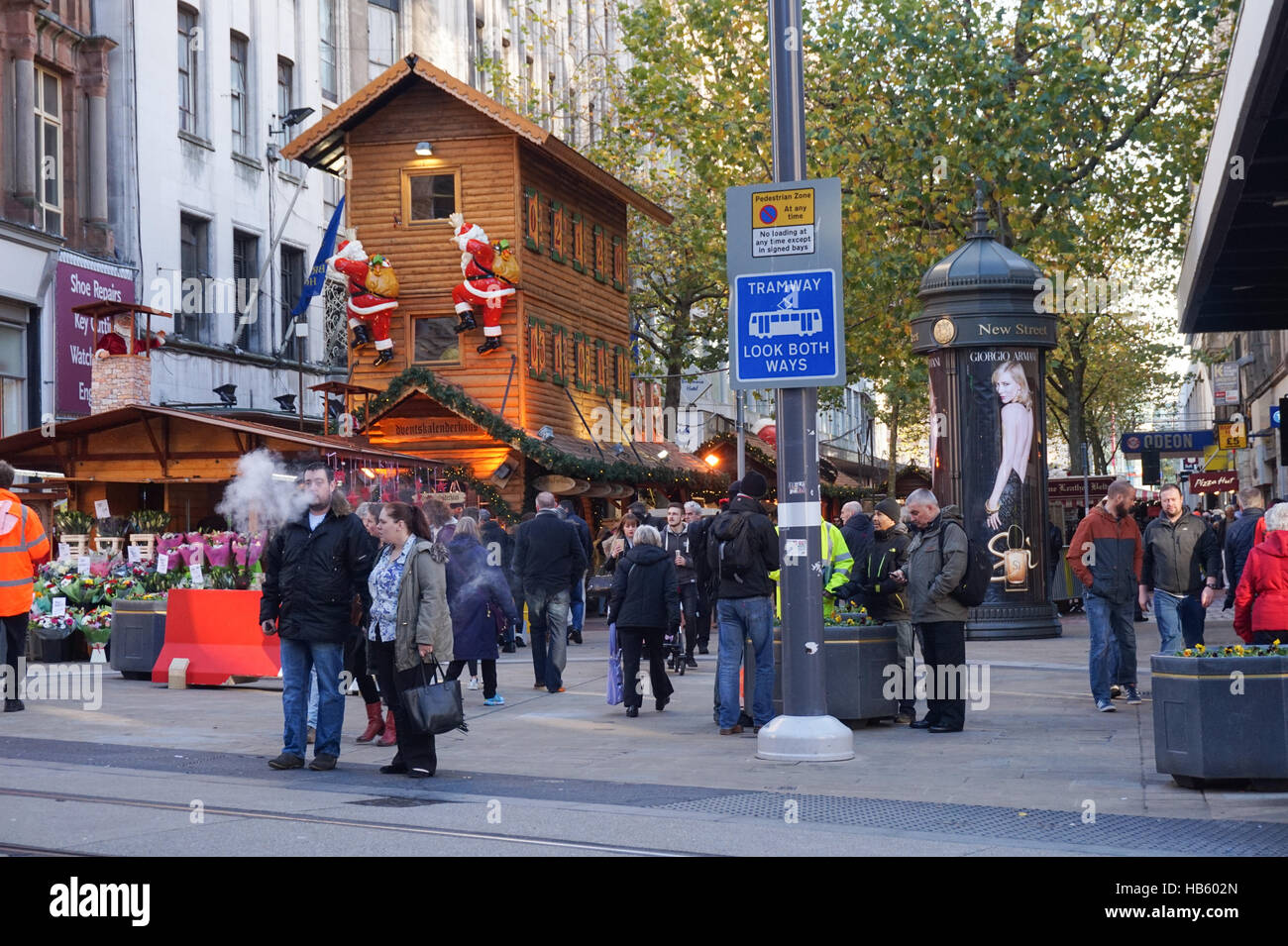 Il tedesco Mercatino di Natale, Birmingham, Inghilterra Foto Stock
