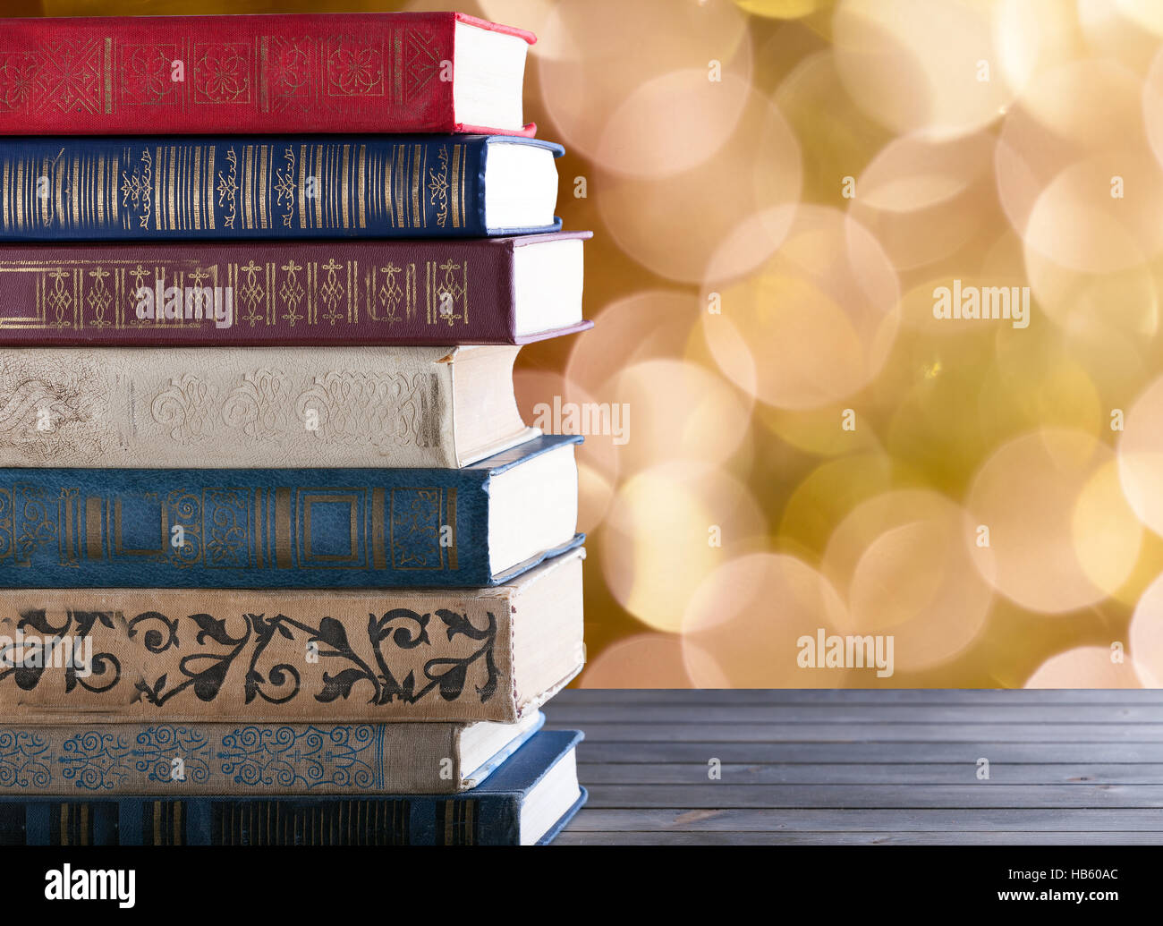 Libri, vecchio, impilati Foto Stock
